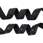 Застежки для бюстгальтера текстильные на ленте (1 ряд) 25 мм / 45.7 метра, шаг 15 мм, 01 черные