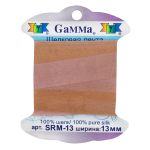 Лента (тесьма) шелковая 13.0 мм / 9.1±0.5 метров, M112 бронзовый/бл.коричневый, Gamma SRM-13