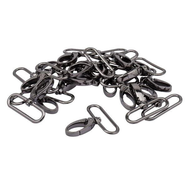 Карабин металл 40 мм (48х52 мм), цв.чер.никель, 20 шт