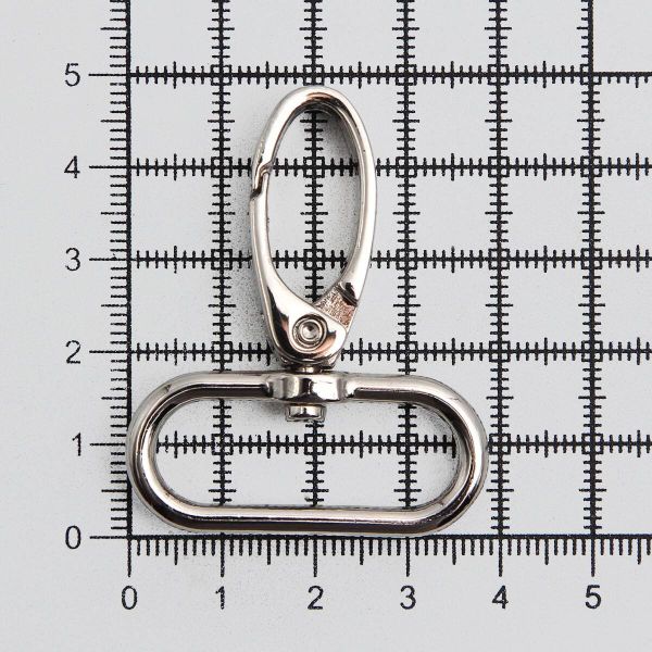 Карабин металл 30.0 мм (49х38 мм), никель, ГУ12849, 4 шт