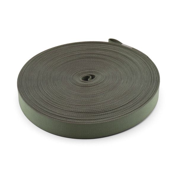 Стропа (ременная лента) 25 мм / 25 метров, толщ. 1.0 мм, [23.2 г/пог.м], 100% п/э, хаки