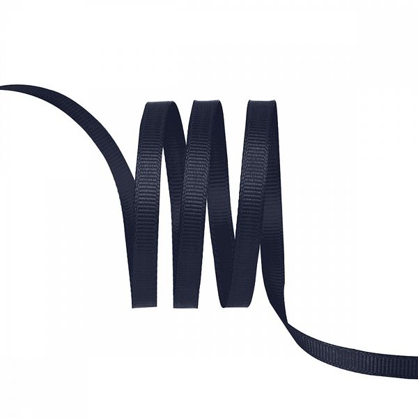 Лента репсовая (в рубчик) 6.0 мм / 22.8±1 метра, 372 черно-синий, Magic4Hobby