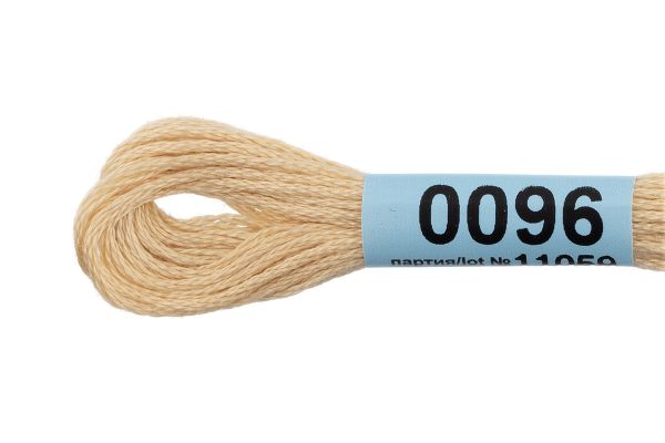 Мулине Gamma 100% хлопок, цв.0096 св-бежевый, 24 мотка по 8 метров