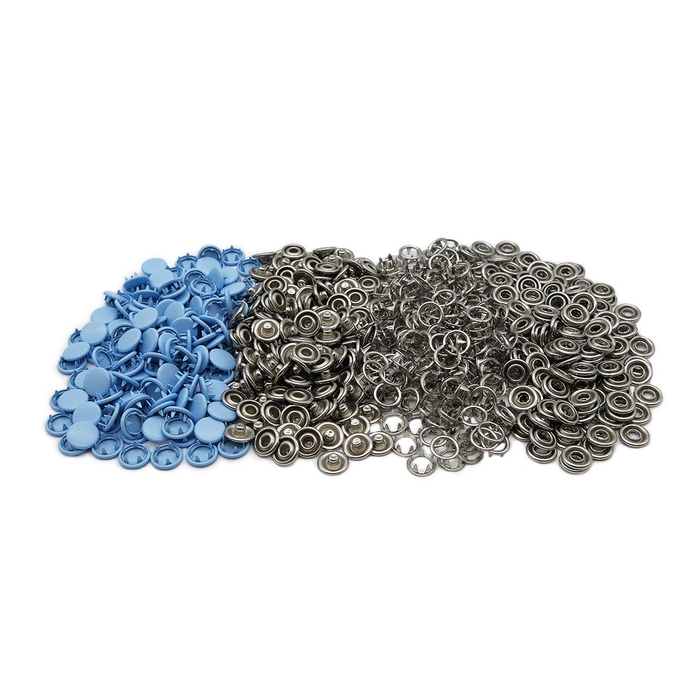 Кнопка рубашечная (джерси) закрытая ⌀7.8 мм, ≈144 шт, МЕТАЛЛ, эмаль, 185 св.голубой матовый, NEW STAR