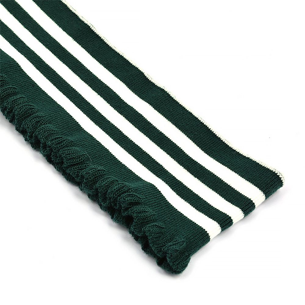 Подвяз (довяз) трикотажный т.зеленый с белыми полосами, 7х80см, уп. 5 шт