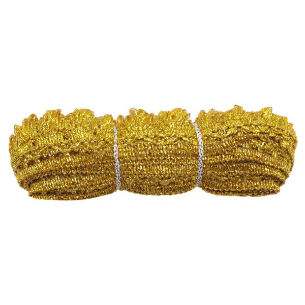Тесьма отделочная вязаная 32 мм, 10 м, (золото)