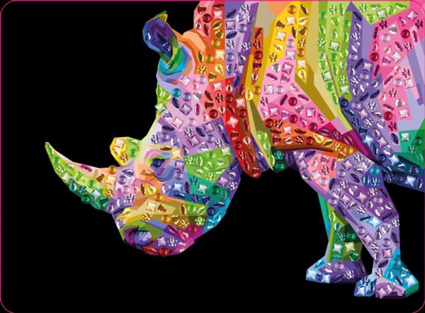 Мозаика 19.5х26.5 см, №07 Носорог, Hobbius MDS-08