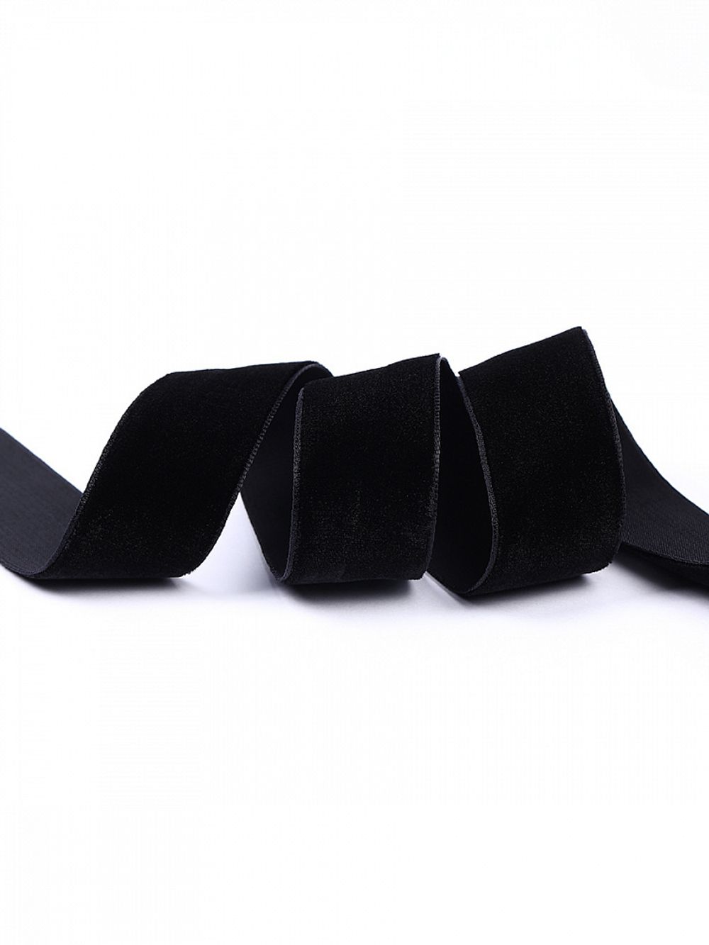 Лента бархатная (тесьма) 25.0 мм / 22.86±1 метров, арт.25VR03 нейлон цв.черный