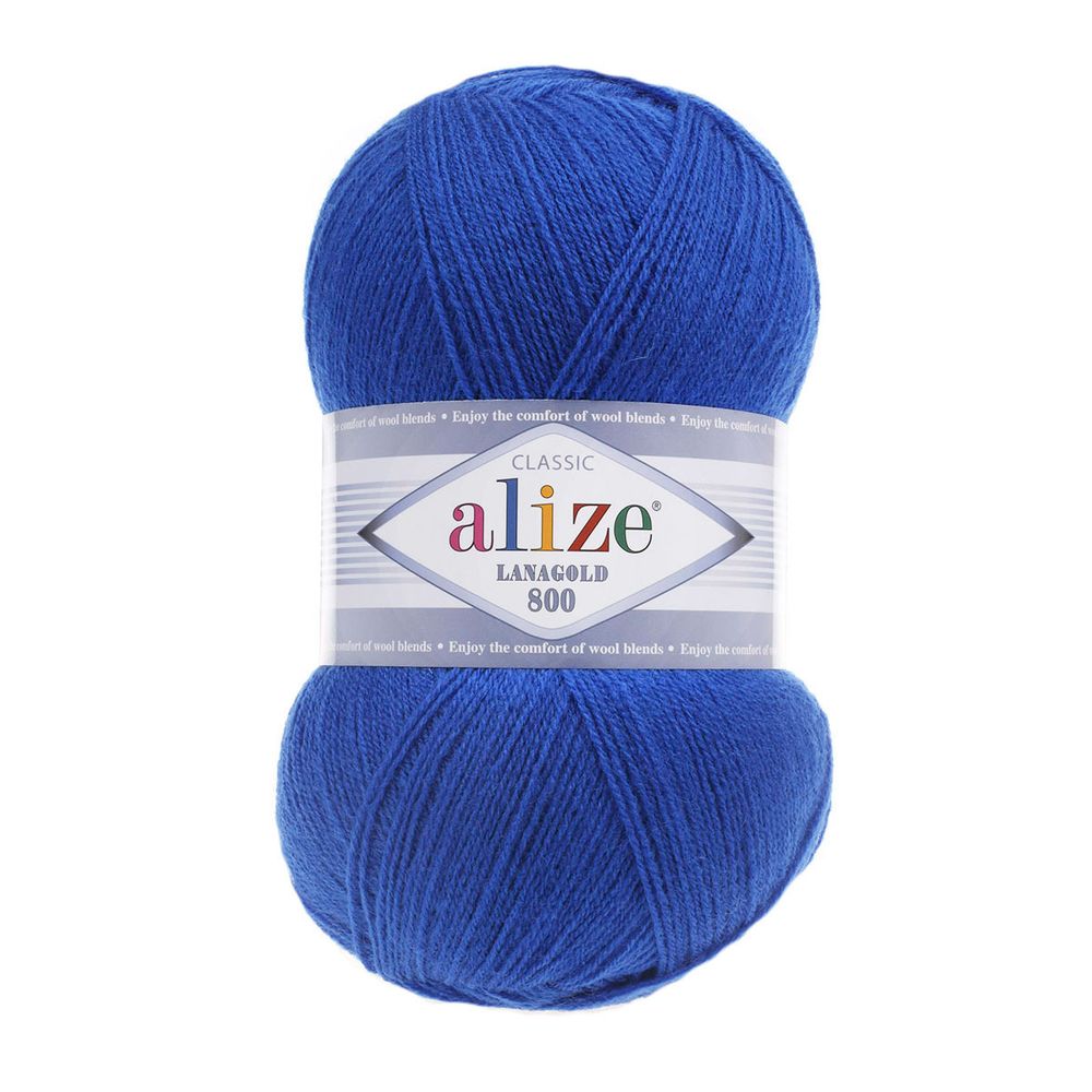 Пряжа Alize (Ализе) Lana Gold 800 / уп.5 мот. по 100 г, 800м, 141 василек A