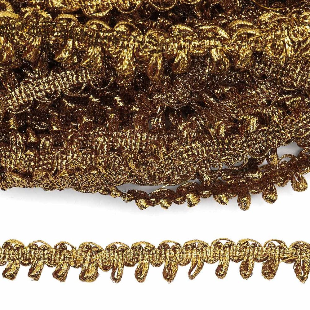 Тесьма вязаная отделочная 10 м, С721 (золотой)