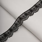 Кружево на сетке 30 мм / 13.7 метров, черный, 3AR1247