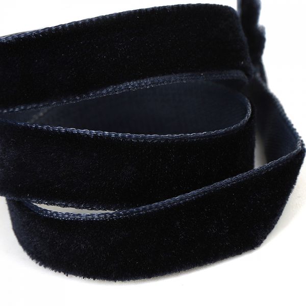 Лента бархатная (тесьма) 10.0 мм / 22.86±1 метров, арт.10VR54 нейлон цв.т.синий