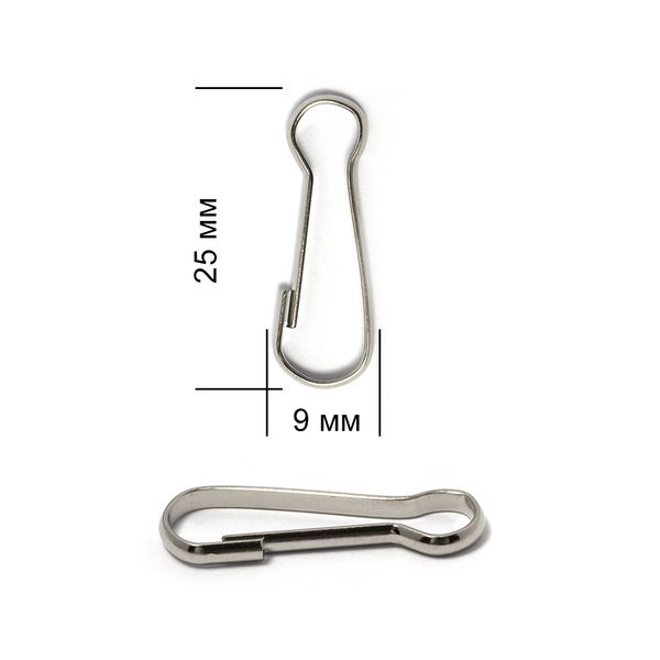 Карабин проволочный сталь 25х9 мм (in 7 мм), ТВ.JX5577, уп. 50 шт