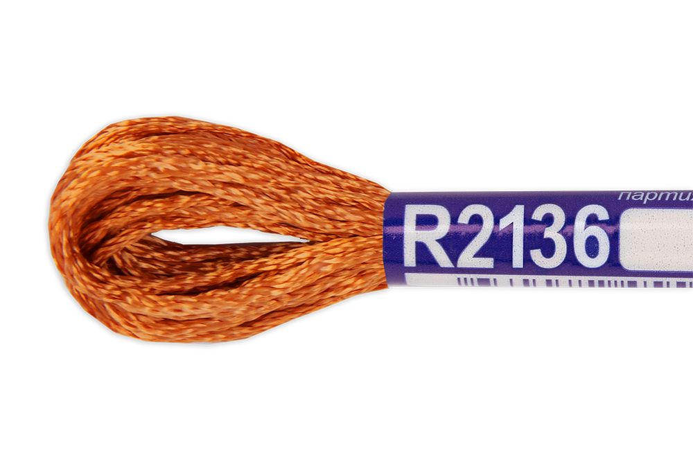 Мулине Gamma вискоза 100%, цв.R2136 т.морковный, 12 мотков по 8 метров