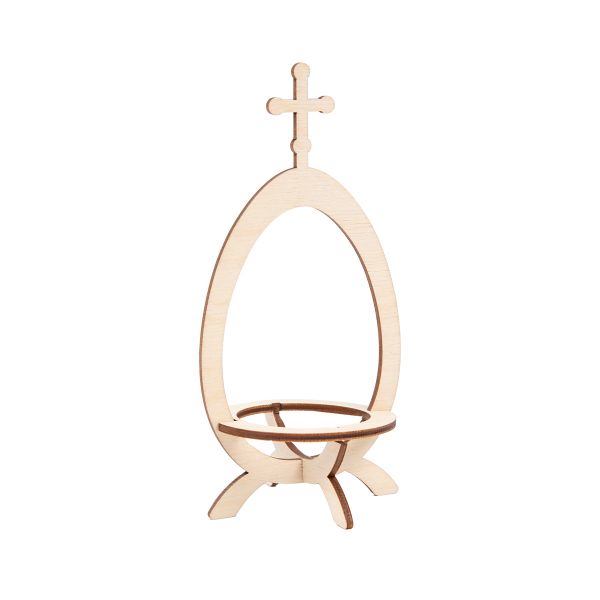 Подставка под яйцо фанера 6.6х6.6х14 см, с Крестом, Mr.Carving КЛ-23