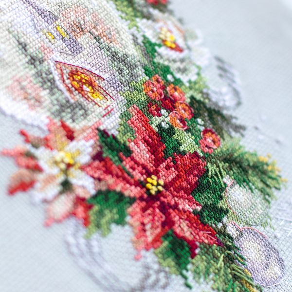 Набор для вышивания нитками Чудесная игла, Рождественская свеча, 16х23 см