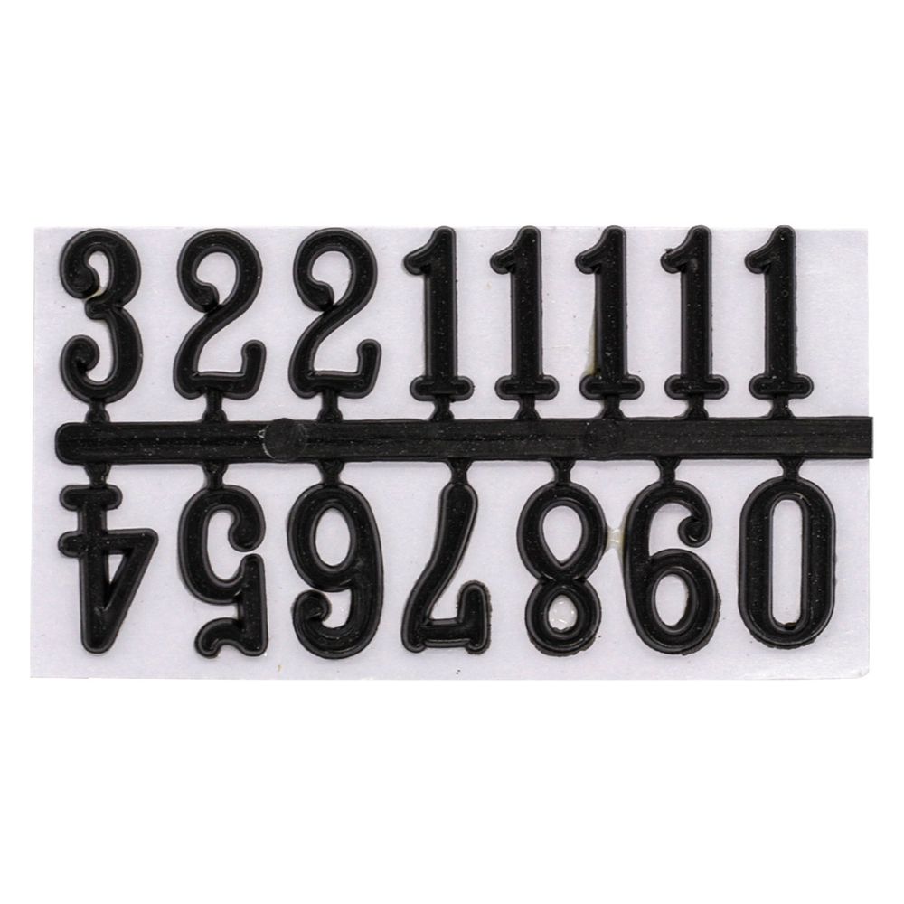 Цифры арабские для часов 1,5см, черный