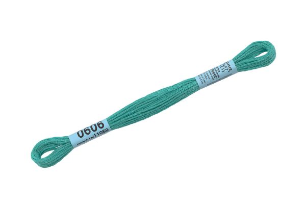 Мулине Gamma 100% хлопок, цв.0606 бирюза, 24 мотка по 8 метров