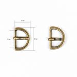 Пряжка ременная металл 15 мм (внешн. 20х14 мм), 10 шт, полукольцо, BIG