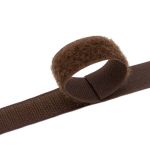 Лента контактная липучка фасовка (велкро) пришивная 20 мм / 25 см, 36 т.коричневый, ПАРА (крючок+петля), Hobby&Pro, качество "A"