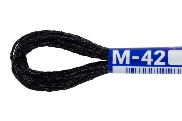 Мулине Gamma полиэстер 100%, цв.М-42 черный, 12 мотков по 6 метров