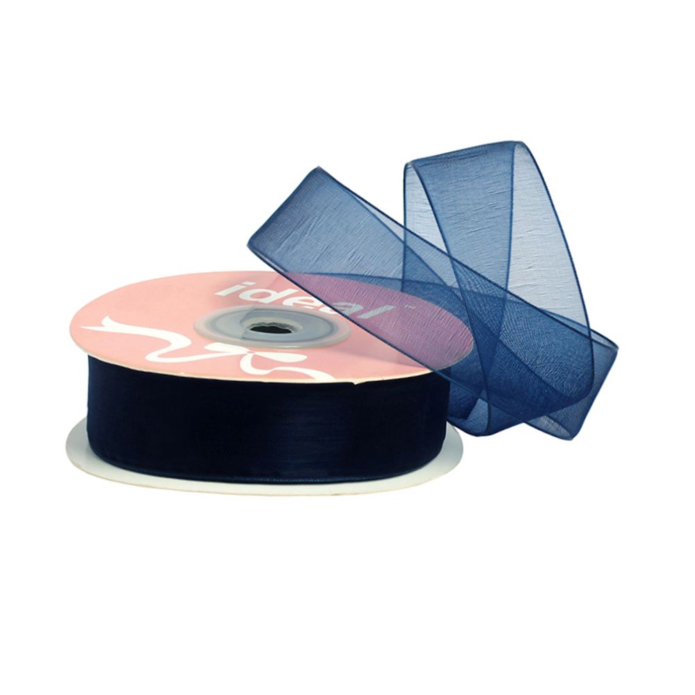 Лента капроновая (органза) 20.0 мм, 1065 т.синий, уп. 27,4 м