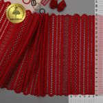 Кружево бельевое эластичное 180 мм / 25 м, 246, цв.100 красный, Kruzhevo