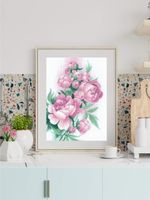 Набор для вышивания нитками Риолис, Пышность пионов, 21х30 см