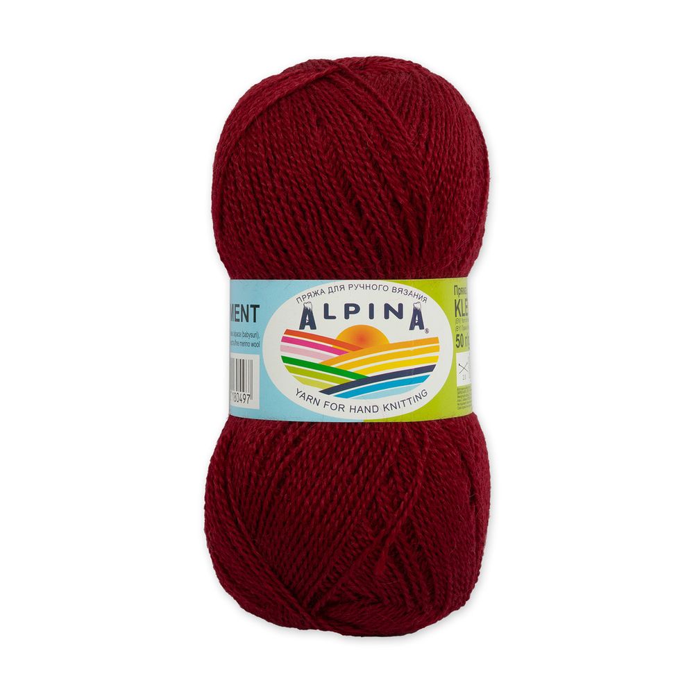 Пряжа Alpina Clement / уп.4 мот. по 50г, 300 м, 30 бордовый