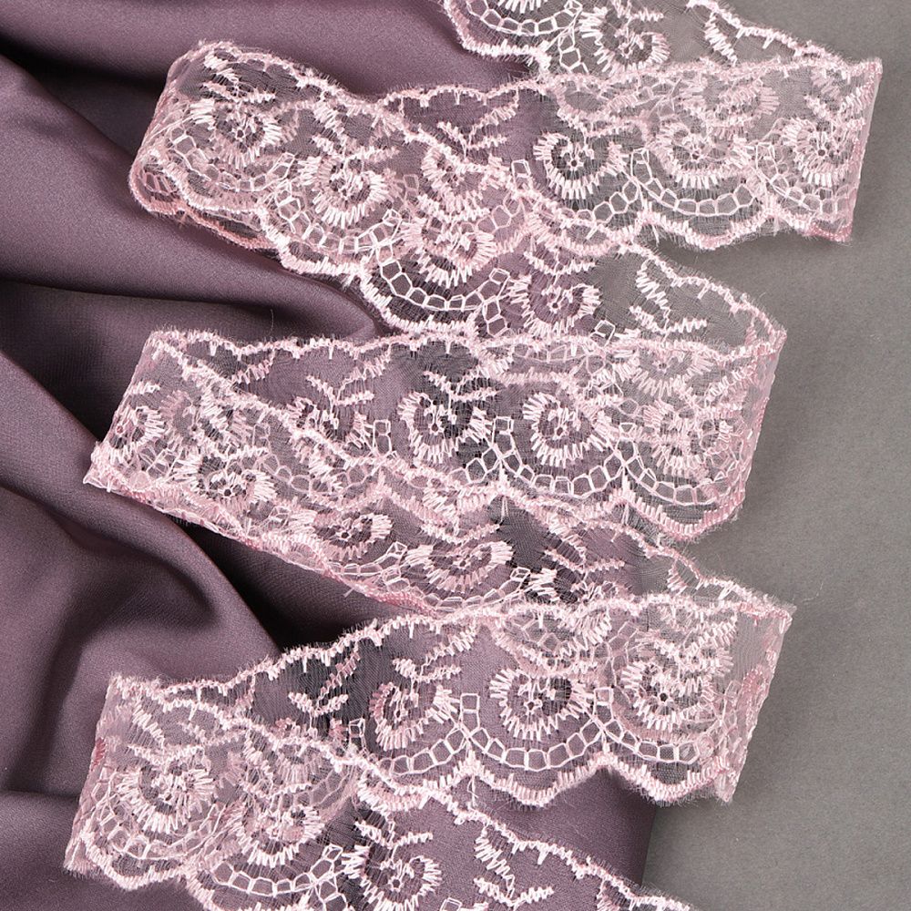 Кружево капроновое 45 мм / 9.14 м, TBS.30010 цв.004 (240) св.розовый, Kruzhevo