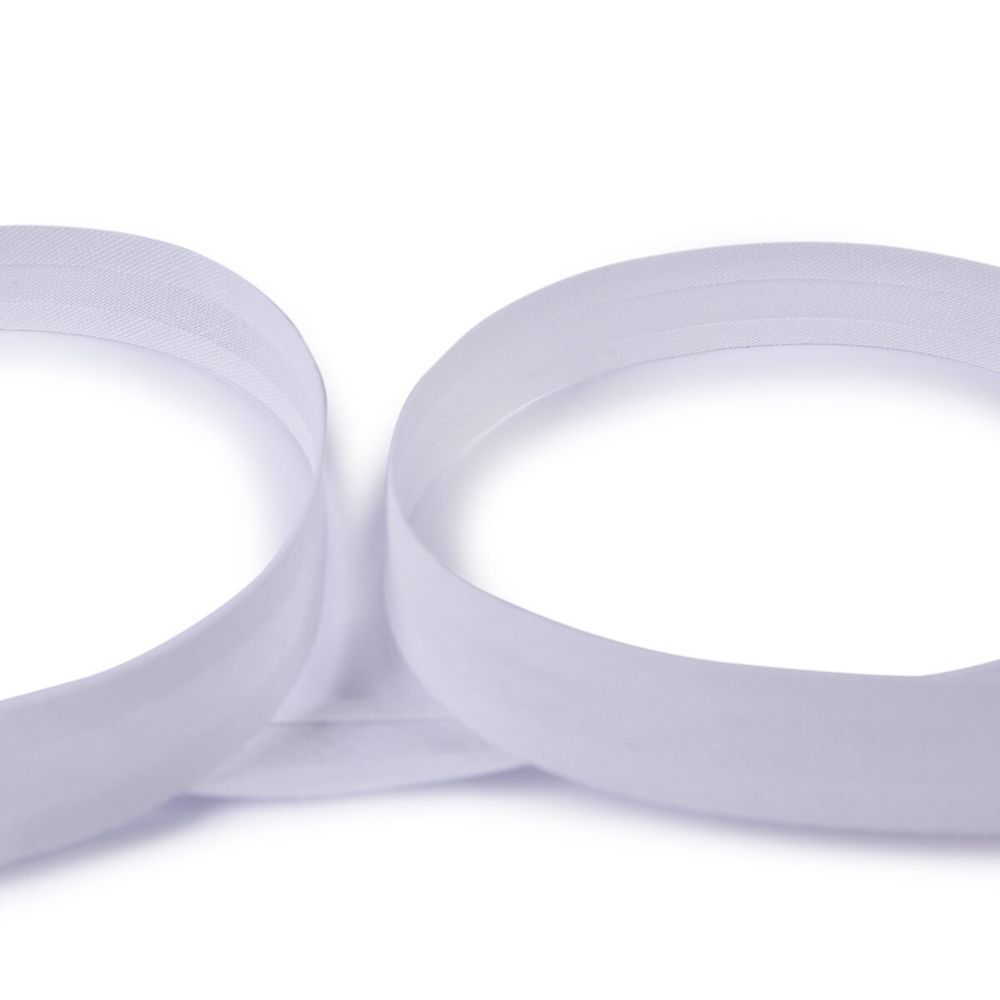 Косая бейка хлопковая 15 мм / 132±1 метра, белый 001, Blitz BKE-15C