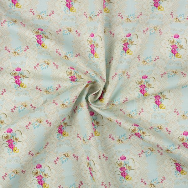 Ткань для пэчворка Peppy Весенний этюд, отрез 50х55 см, 146 г/м², ВЭ-08 голубой, Peppy