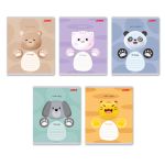 Тетрадь ученическая школьная A5+ 12 л. на скобе 65 г/м², белизна 100%, 25 шт, клетка, 000697 Глазастики, Светоч 12ТЕТк-001