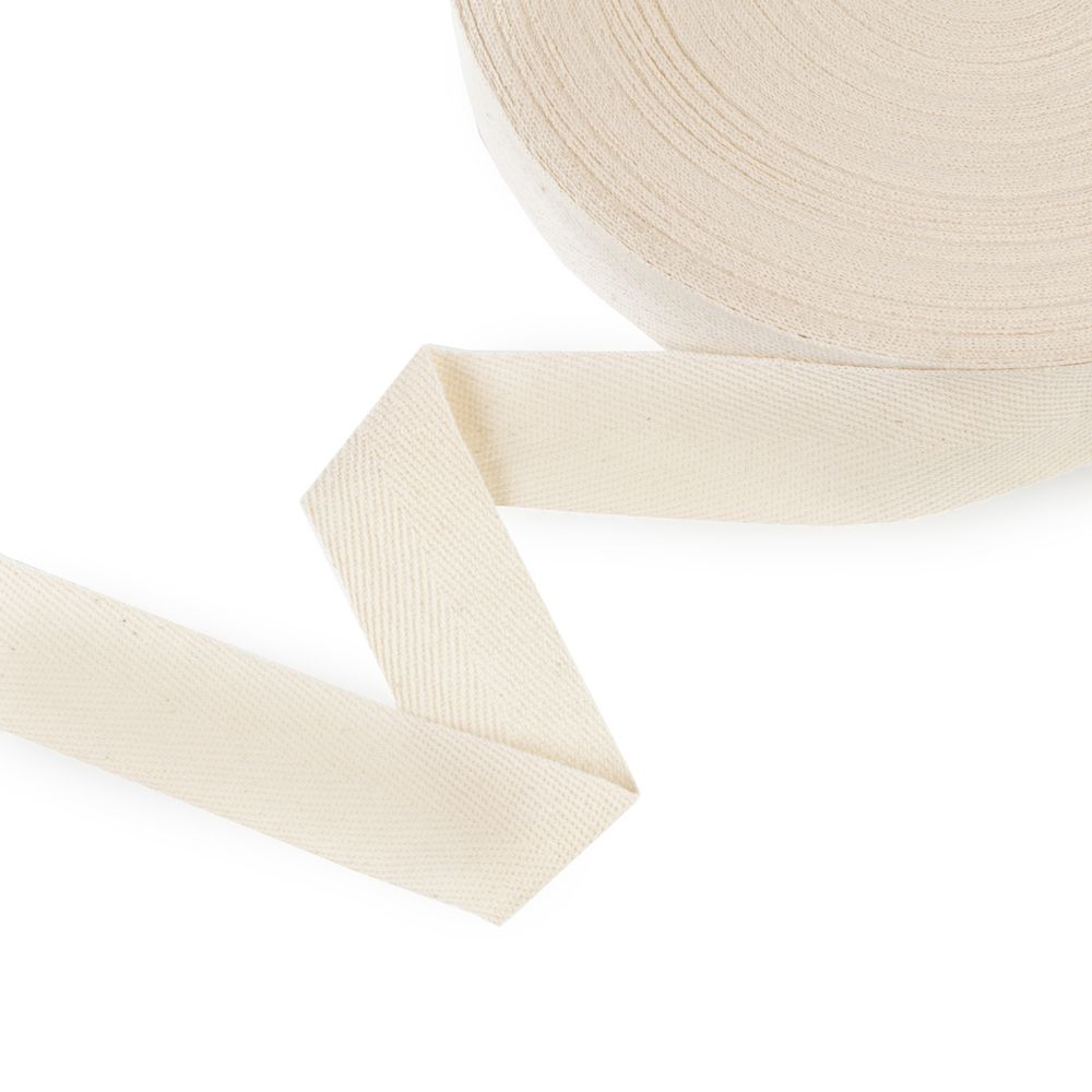 Тесьма (лента) киперная (100% х/б) 30 мм / 50 метров, суровый/ecru, Gamma TCT-30