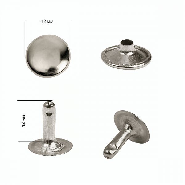 Хольнитены односторонние сталь 12х12 мм, №123, TBY.5112 цв. никель уп. 1000 шт, TBY