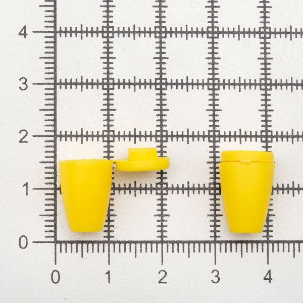 Наконечник для шнура пластик колокол ⌀6/9 мм, 14х11 мм, ПП, желтый, 100 шт