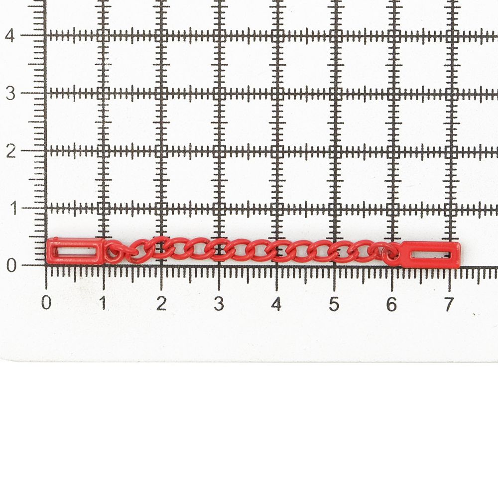 Вешалка-цепочка для одежды 70х5 мм, металл, красный глянец, 10 шт, ГДЖ1514