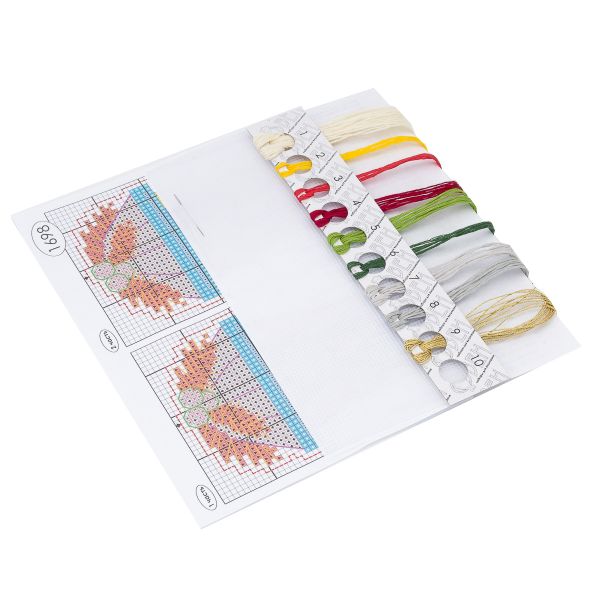 Набор для вышивания нитками Овен, Ёлочная игрушка. Фонарик 6,2х8,9см