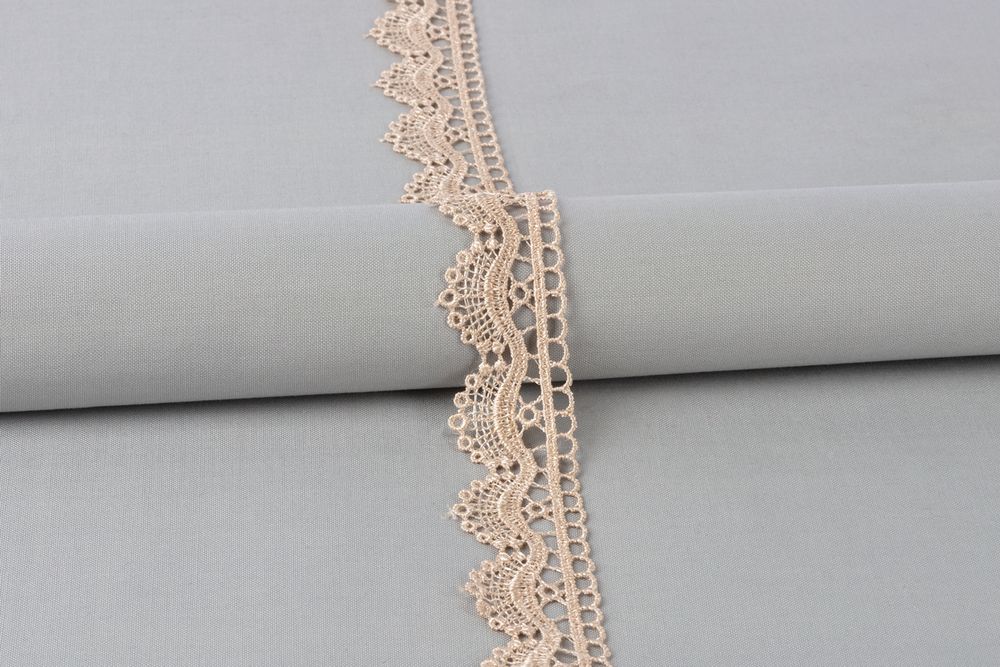 Кружево гипюр (плетёное) 29 мм / 10 м, GP014BE бежевый, Gamma GGM-2901