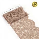 Кружево эластичное (стрейч) 110 мм / 25 метра, TBY.40992PP, цв.L30 кофе с молоком, Kruzhevo