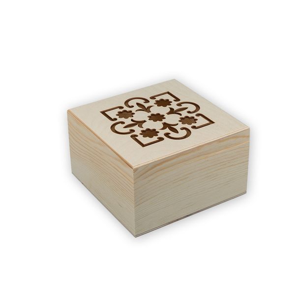 Заготовка деревянная Шкатулка с резной крышкой, сосна, 16х16х9 см, ВД-468 Mr.Carving