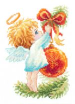 Набор для вышивания нитками Чудесная игла, Ангел Рождества, 10х15 см