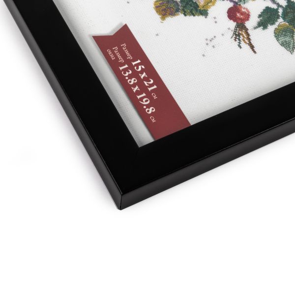 Рамка для картины (фото) пластик с оргстеклом 15х21 см, черный, Gamma ПРК-20