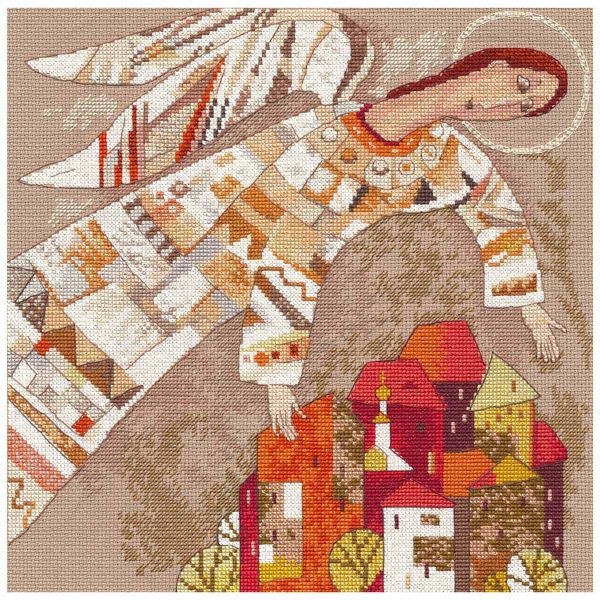 Набор для вышивания нитками Овен 1684, Ангел-хранитель 25х25см