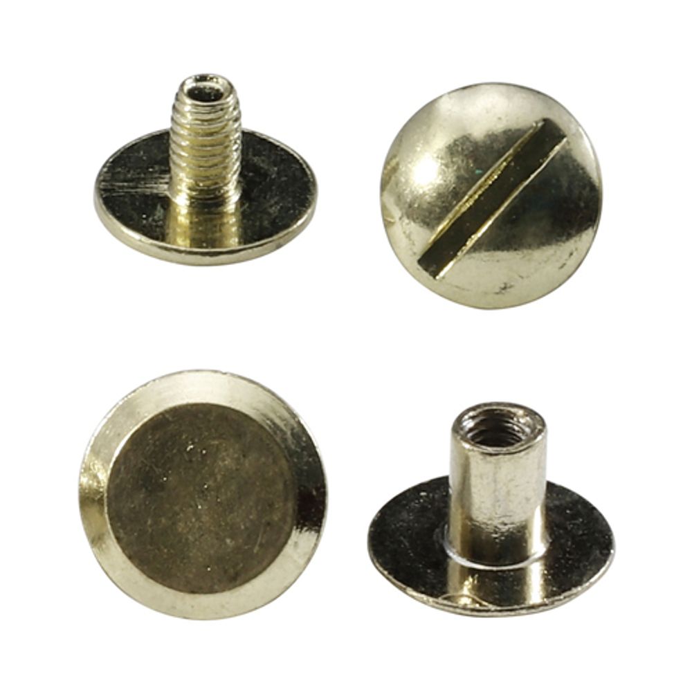 Винт кобурный металл ⌀9 мм, h5 мм, золото, 50 шт