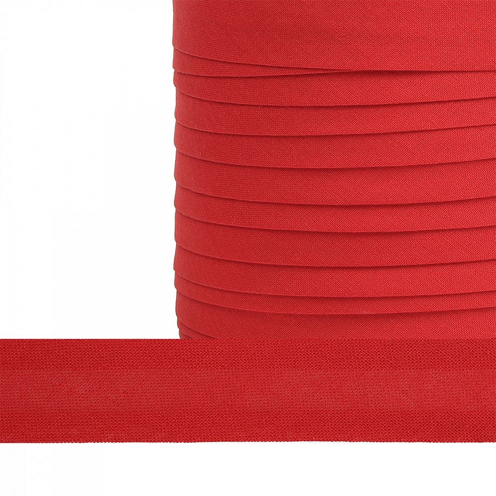 Косая бейка хлопковая 20 мм / 132 метра, BS, ≈2.48 г/м², F162 красный
