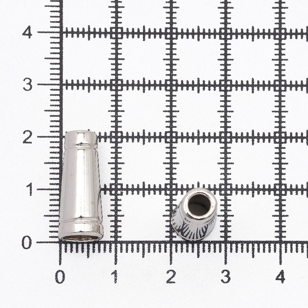 Наконечник для шнура металл колокол 20 мм (никель), 20 шт