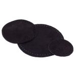 Набор заплаток пришивных из замши, круг ⌀4см, 6см и 8см, с перфорацией, 3 шт, 100% кожа (20 черный), 59401