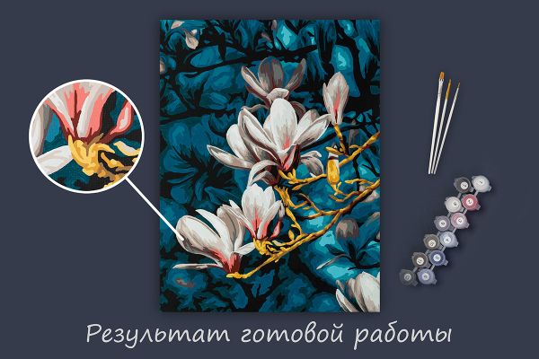 Картина по номерам Фрея PNB/PMC-237, Цвет магнолии, (цветной холст) 40х30 см