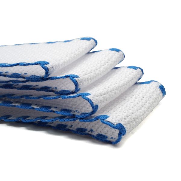 Канва лента 35 мм / 1.5 метра, 100% хлопок Bestex (белый/синий)